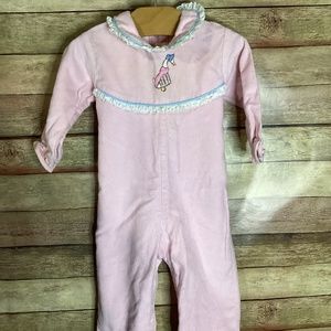 Baby Girl Jumper Vintage Mother Goose Pink Corduroy Size 6-9 months